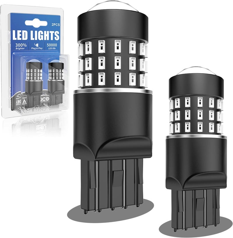 AUIMSOCO 3157 LED Bulb Red, Super Bright Brake/Tail Light Bulb for Ford Expedition(1997-2023), 3057 4157 Replacement, 300% Brighter 4000LM, Plug & Play, Canbus-Ready, Pack of 2 - Image 1